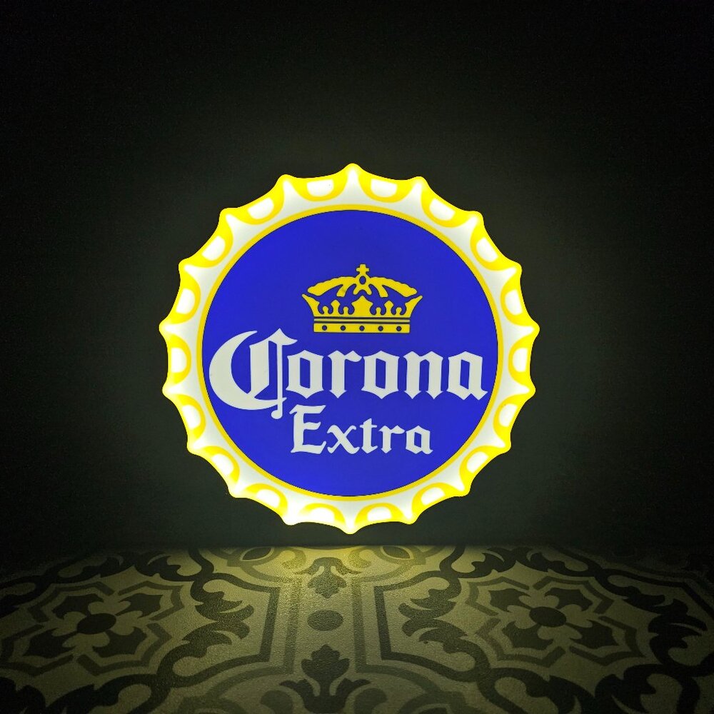Corona Extra Bottle Cap - LED Lightbox Sign with detachable stand